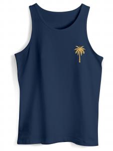 Neverless Футболка 'Palme' в темно-синем цвете