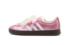 Adidas Кроссовки для скейтбординга Vl Court Classic, износостойкие, женские, розовые, белые