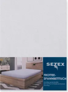 Простыня махровая Setex на резинке 140-160 x 200 см, однотонная, белая, махровая Traumschloss