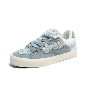 Дышащие низкие кроссовки для скейтбординга унисекс GIGIRYO, Light Blue Plaid