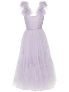 Ana Radu вечернее платье с цветочной аппликацией, фиолетовый