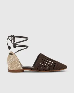 Женские эспадрильи Gonza из плетеной замши на плоской подошве со шнуровкой Castañer, темно-коричневый