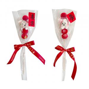 Плюшевая кукла милый щенок с леденцом на палочке 36см высота MENGMENGBUNNY