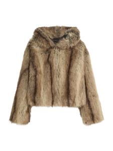 Зимняя куртка Bershka, коричневый/светло-коричневый