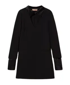 Креповое платье It с v-образным вырезом и длинными рукавами Twinset, черный