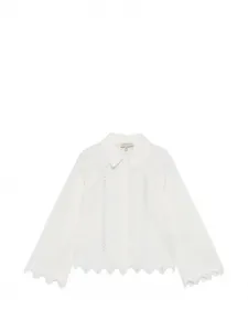 Рубашка с кружевной отделкой TWINSET Kids, бежевый