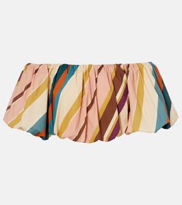 Полосатый укороченный топ с открытыми плечами из хлопковой смеси Adriana Degreas, Unique