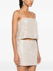 Блузка, украшенная пайетками ROTATE BIRGER CHRISTENSEN, нейтральный