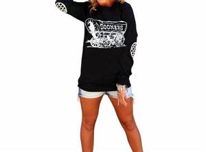 Футболка с заплаткой на локте Университета Оклахомы черного цвета Gameday Couture