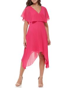 Платье миди с асимметричным лифом и плиссировкой Kensie, розовый