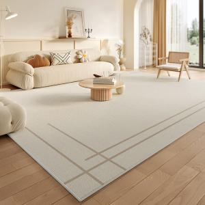 Budis Ковер 240х400 см из ПВХ, для гостиной, водостойкий, моющийся, бежевый, с длинным ворсом