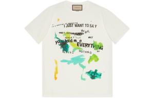 Футболка женская Gucci с принтом, белый / черный