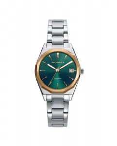 Сверхплоские деловые женские часы из стали с сапфировым стеклом Viceroy, серебрянный