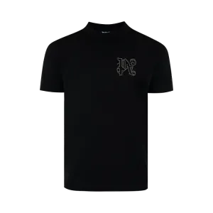 Футболка Palm Angels Monogram Stud Classic 'Black/Gunmetal', черный