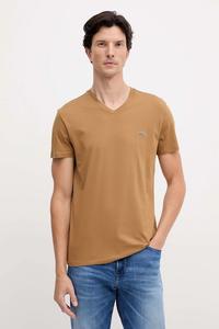 Хлопковая футболка Lacoste, бежевый