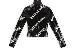 Куртка женская Balenciaga с глянцевым эффектом, черный