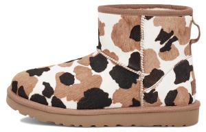 Угги женские UGG Classic Mini Boot Cow Print, коричневый / белый / черный