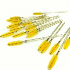 ForMe, Нейлоновая щеточка для ресниц с желтыми блестками (в упаковке 50 шт.)