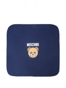 Одеяло с логотипом в виде медведя Moschino Kids, синий