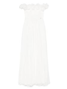 Платье макси с цветочной аппликацией NISSA, белый