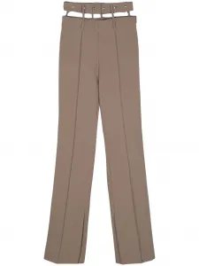 Прямые брюки с поясом Rokh, коричневый