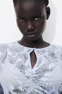 Кружевная блузка H&M, синий