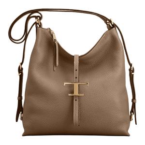 TOD'S T Timeless кожаная сумка через плечо малая женская бежевая