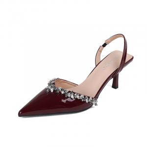 TATAYA Женские туфли на тонком каблуке, бордовые