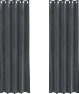 Плотные шторы для мебели с люверсами, 2 шт., светло-серый бархат - Шторы и шторы 4107255 vidaXL