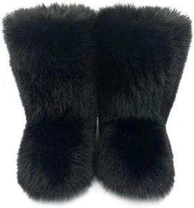 ZOSCGJMY женские сапоги из искусственного меха, пушистые, с округлым носком, замшевые, зимние снежные сапоги, на плоской подошве, Schwarz