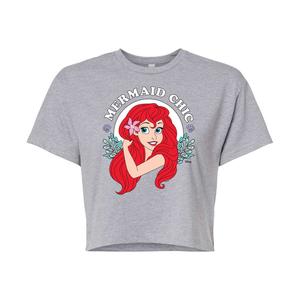 Шикарная укороченная футболка Disney's The Little Mermaid для юниоров Licensed Character, серый