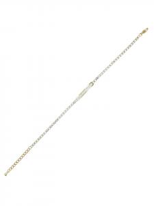 Adeliás Женский браслет из нержавеющей стали со стразами, 16 см, золотой