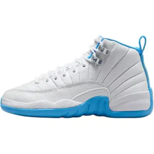 Jordan Air 12 Slip Resistant Abrasion Resistant низкие детские баскетбольные кроссовки White/Blue/Silver