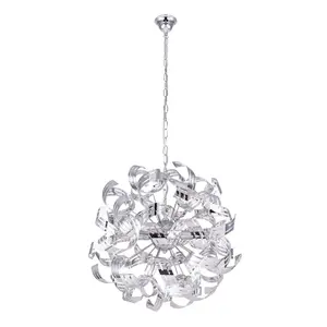 Светильник подвесной FALLA E14 1 шт. Подвесной светильник, лампа, регулируемая по высоте, для гостиной Globo Lighting, Verchromt