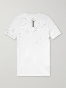 Футболка из хлопкового джерси с потертостями DRKSHDW BY RICK OWENS, белый