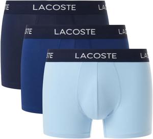 Мужские хлопковые трусы-боксеры Lacoste с принтом «Анимация», 3 шт., Navy Blue/Deep Ocean/Tropical Blue (New)