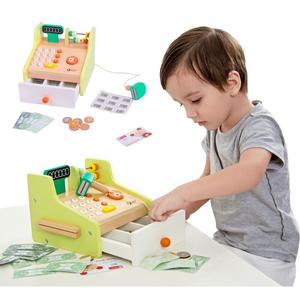 Классический мир, деревянный кассовый аппарат, банкноты и карта ClassicWorld