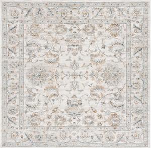 Ковер SAFAVIEH, 201 x 201 см, Avalon Collection, Ivory & Blue Gold, Traditional Oriental, идеально подходит для помещений с высокой проходимостью: гостиная, спальня, столовая (AVA220B-7SQ)
