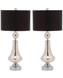 Комплект из 2 настольных ламп с эффектом потрескивания ртути Safavieh, хром