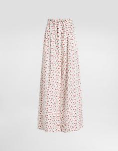 Брюки из поплина с мелким принтом роз DOLCE & GABBANA, мультиколор