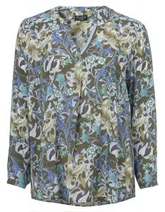 Блуза VIA APPIA DUE Feminine Schlupf mit floralem Allover Muster, цвет khaki multicolor