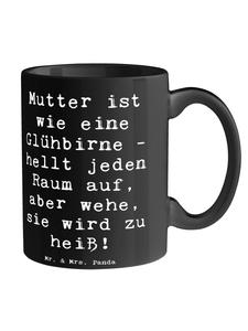 Кружка Мама-лампочка с надписью на черном Mr. & Mrs. Panda