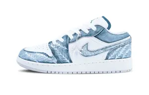 Баскетбольные кроссовки Air 1 Low SE с противоскользящим износостойким верхом для детей и подростков Jordan, белый/зеленый