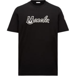 Футболка с логотипом на заплатке Moncler, черный