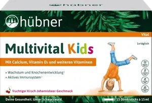 Multivital Kids прямые стики 15 шт. 225 мл. Hübner