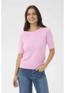 Однотонная базовая футболка kalizza с вырезом-лодочкой Kaffe, Pink Frosting