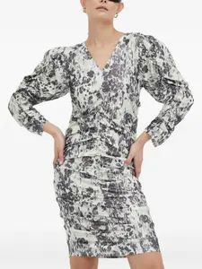 Платье с длинными рукавами и сборками Day Birger Et Mikkelsen, белый