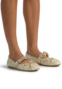 Балетки с ремешком на щиколотке PLANAS DE CON PUNTERA REDONDEADA Alma en Pena, золотистый