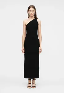 Длинное платье на одно плечо с разрезом сбоку Norma Kamali, Black