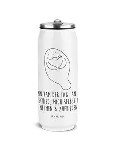 Mr. & Mrs. Panda Термос с изображением морской коровы и надписью белого цвета